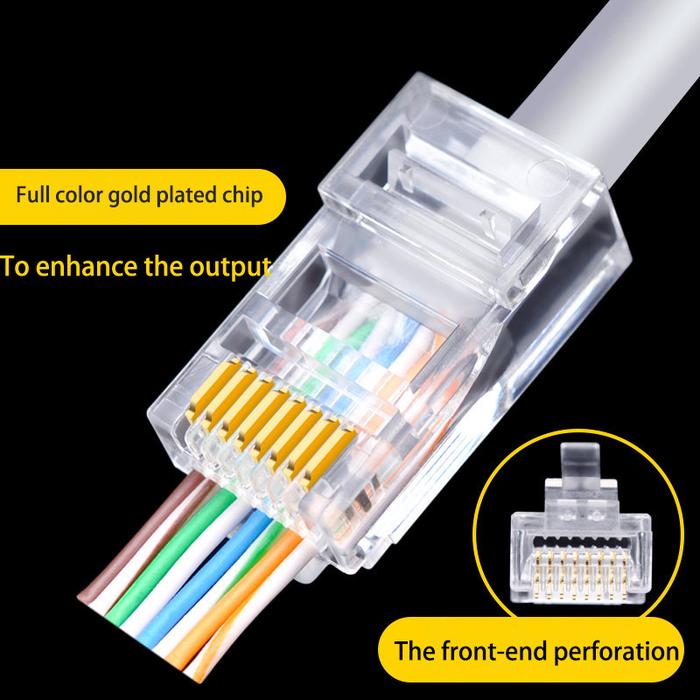 50 PCs RJ45 Connector Cat6 Connector Network Unshielded RJ45