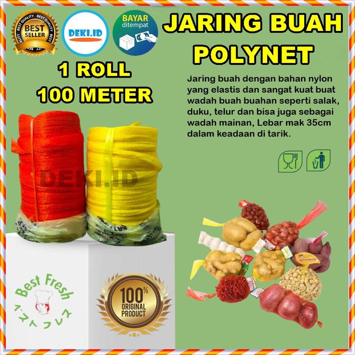 Jaring Buah Polynet Roll 100 Meter Polinet Rambang Fruit Cover Buahan Paranet Plastik Sayur Pembungk