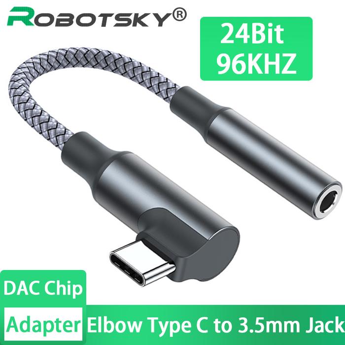 Elbow USB Type C to 3.5mm Jack DAC Chip Headphone Adapter USB C to