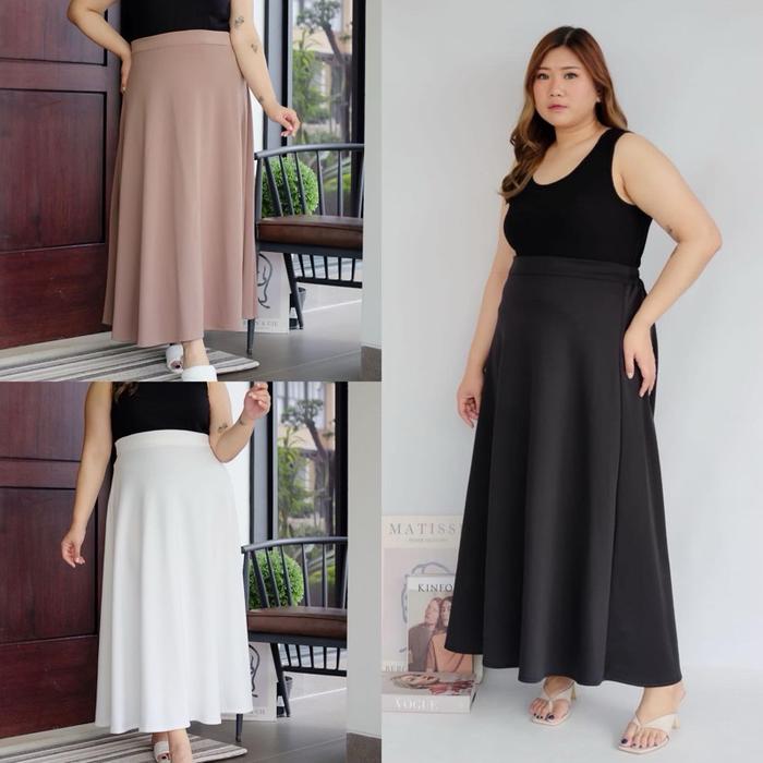 Top Bigwell Rok Scuba Panjang Wanita Bigsize Jumbo Maxi