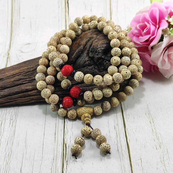 TASBIH BUDDHIST 108 BIJI BODHI PUTIH D10