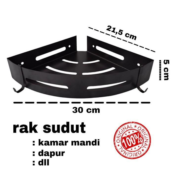 Rak Sudut Segitiga 3 susun Kamar Mandi Stainless Hitam Rak Tempat Sabun Kamar Mandi Rak Kosmetik