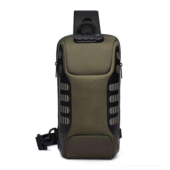 New Ozuko Sling Bag #9339 - Tas Pria Usb Anti Maling Pinggang