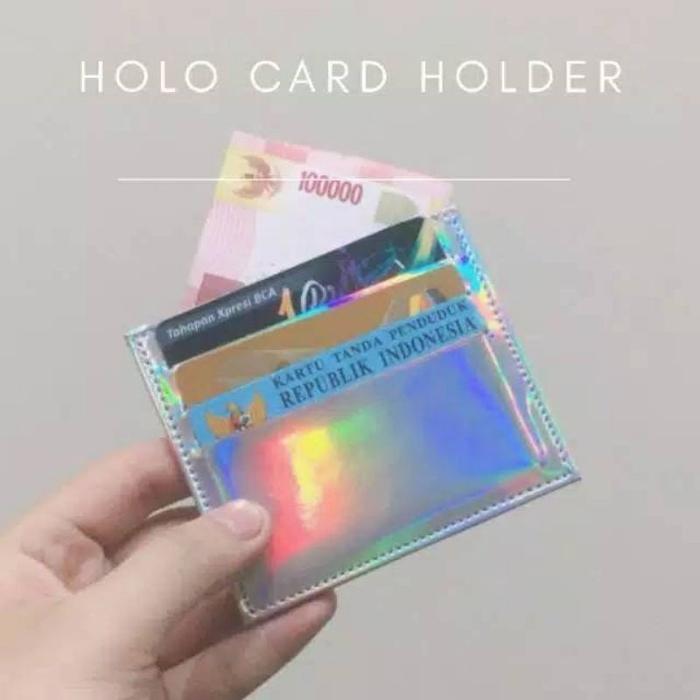 DS99 Card holder hologram dompet kartu ATM KTP Pink