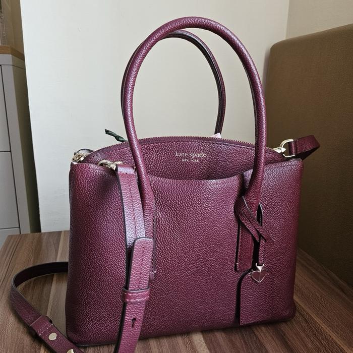 K*te sp*de Margaux satchel Medium Cherrywood