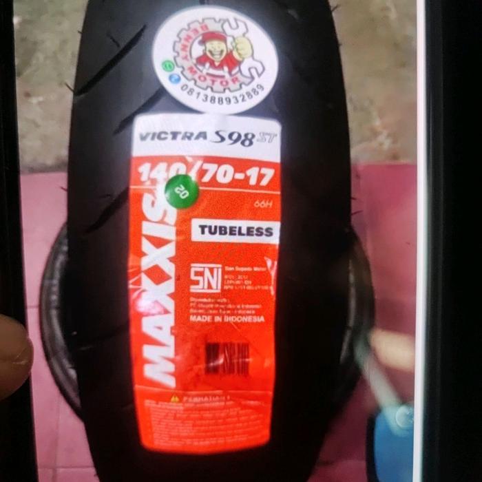 Maxxis Victor S98 ST 140/70-17 Tubeless Ban Sepeda Motor dengan Pentil Karet dan Bubukus Wrapping Be