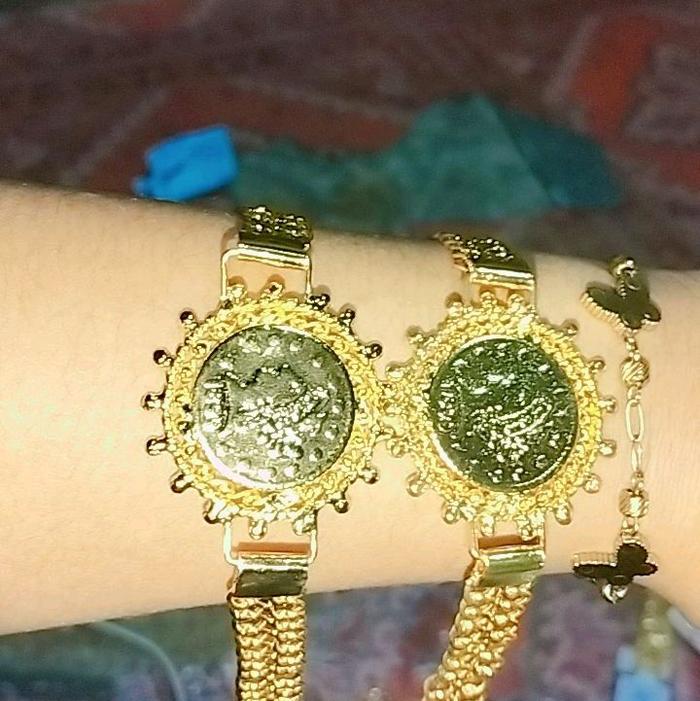 Gelang rupiah koin bahan emas lapis kristal
