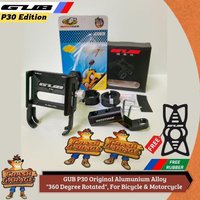 Paket GUB P30 + Bracket Spion Mototiger Holder Hp Motor Tempat Dudukan Handphone di Motor
