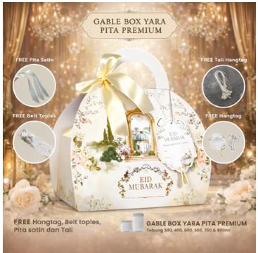 [ PROMO RAMADHAN! ] (PAKETAN) Gable Box Hampers Lebaran YARA PITA Premium | Kotak Hampers Kue Kering