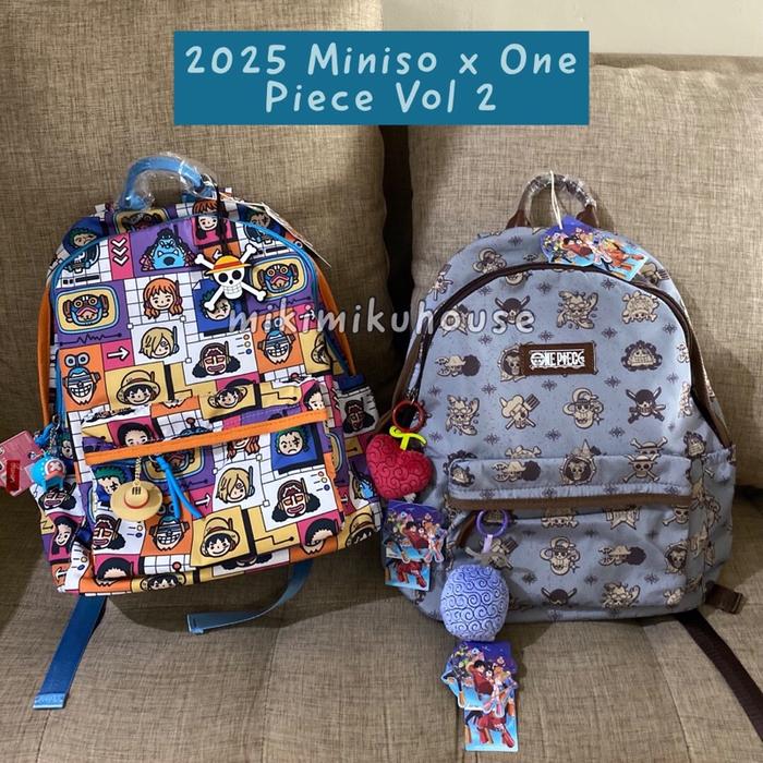 MINISO X ONE PIECE EGGHEAD BACKPACK TAS RANSEL LUFFY ZORO SANJI ONEPIECE MINISO EGG HEAD ISLAND 2025