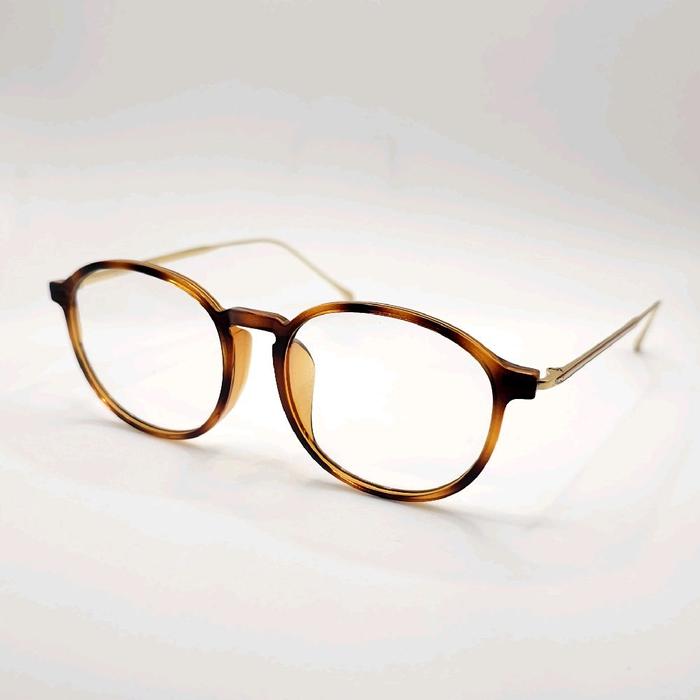frame kacamata pria wanita bulat Thom Browne TB915 tortoise glossy bisa lensa Blueray Photocromic Bl