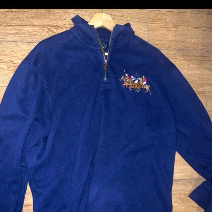 halfzip RL long-Sleeve biru Pria