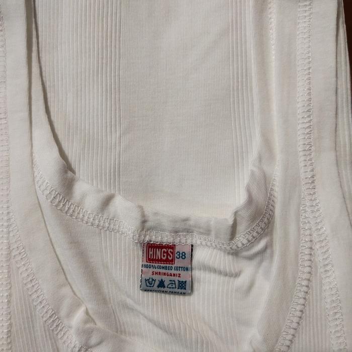Singlet Hings Hongkong 323 / Singlet Putih Hings Hijau Size 38/40/42