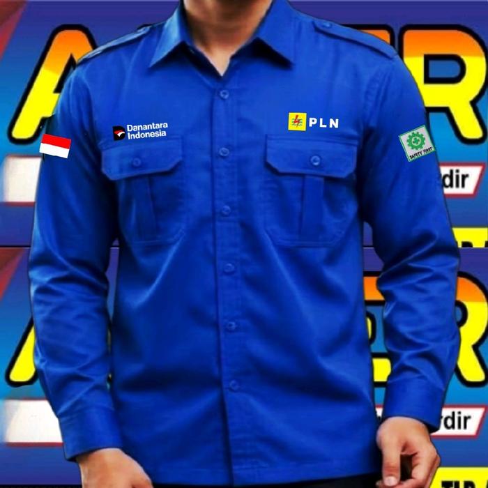 ready stok biru Benhur kemeja danantara PLN baju danantara PLN seragam danantara PLN kemeja kerja da