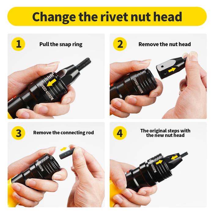 Pneumatic Air Rivet Nut Guns Insert threaded Pull Setter Riveters