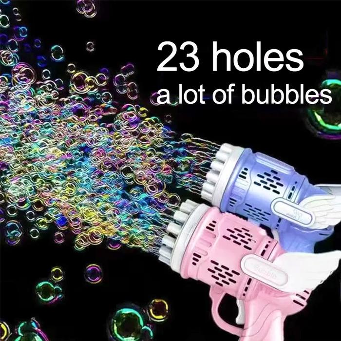 23 Holes Angel Bubble Gun Rocket Bubbles Machine Gun Shape Automatic