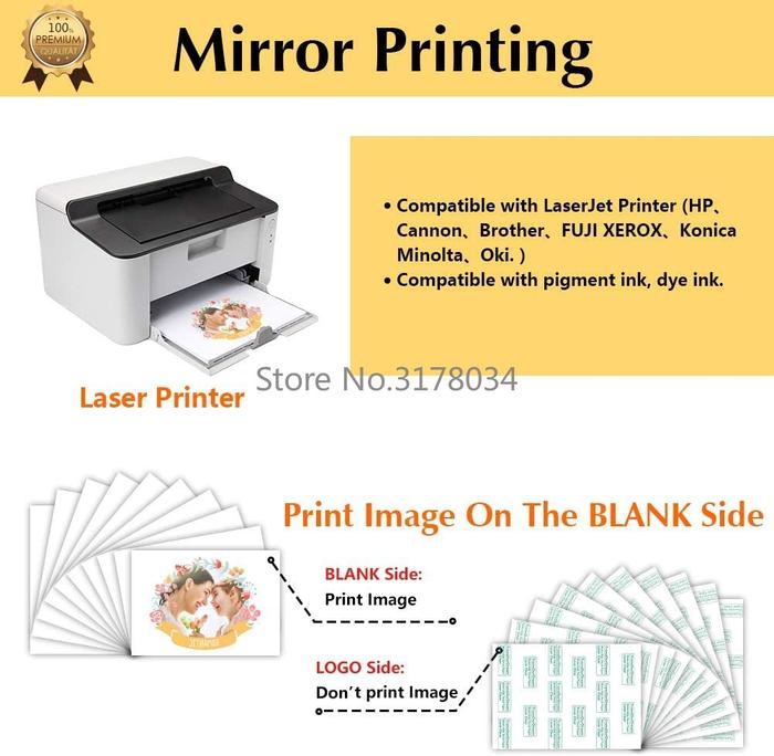 A3 Water Slide Decal Paper for Laser Printer White Waterslide
