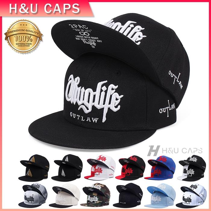 Topi snapback pria bordir 2pac untuk olahraga luar ruangan