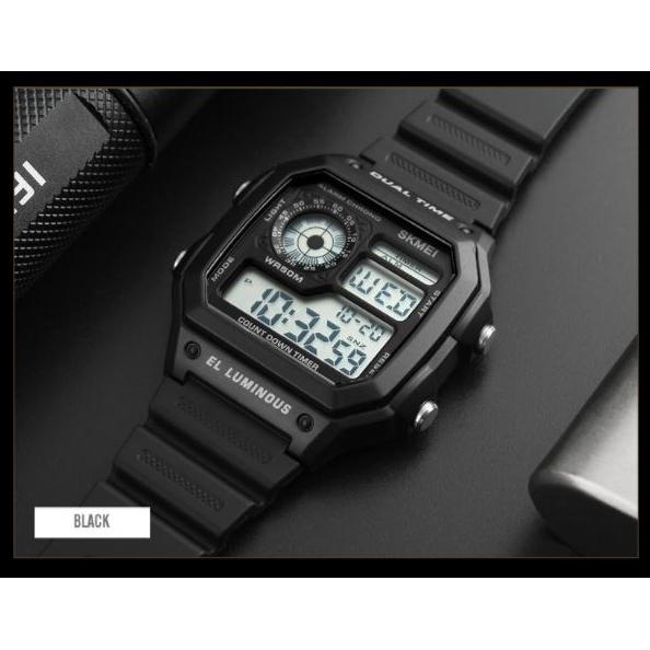 SKMEI Jam Tangan Digital Pria - 1299 Kaca Stainless