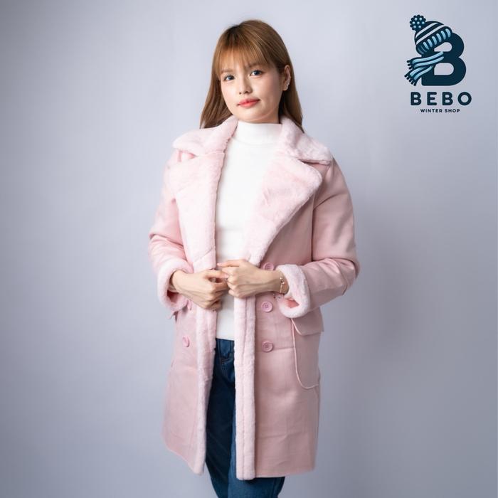 Coat Bulu Korea Bahan Suede Wanita Untuk Winter