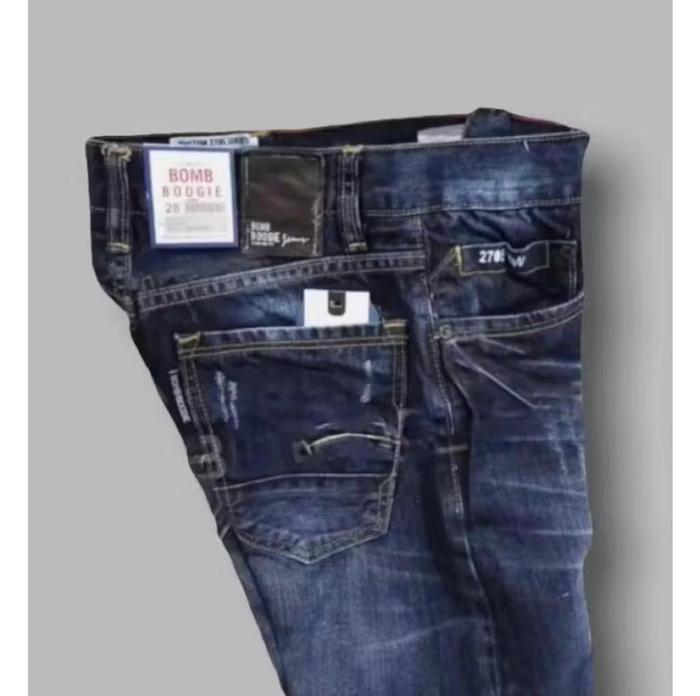Celana jeans boombogie pria original calana Nyaman Panjang Celana Denim Bomboogie Pria Dewasa Keran 