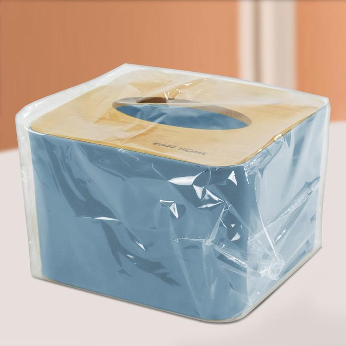 Kotak Tisu Kayu Multifungsi Wooden Tissue Box 12.5x12.5x8.5cm - 7RHXIXBL Blue