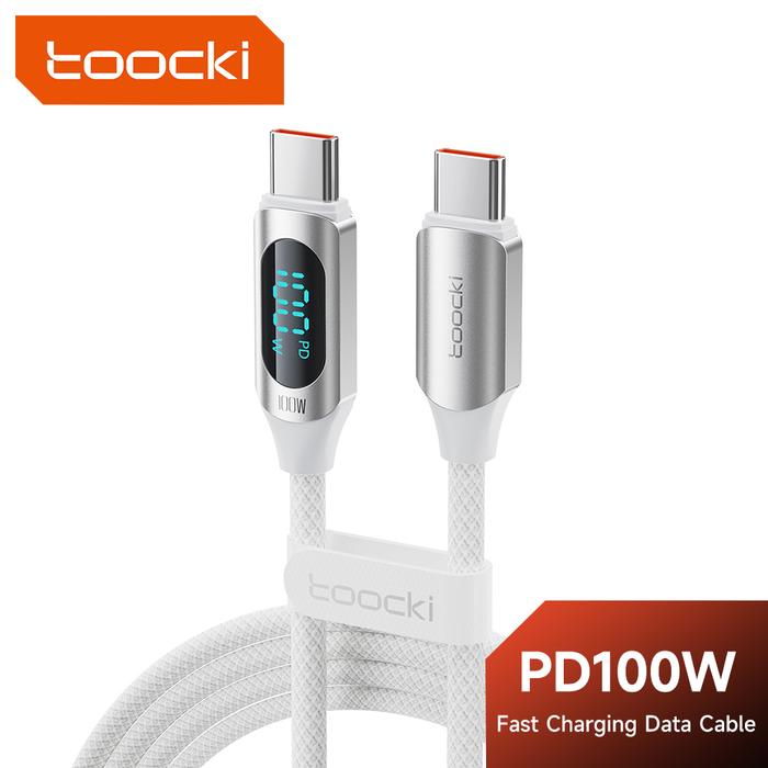 Toocki X03 100W USB C to C Cable for iPhone 15 5A Digital Display High-Speed Type C Wire for Samsung
