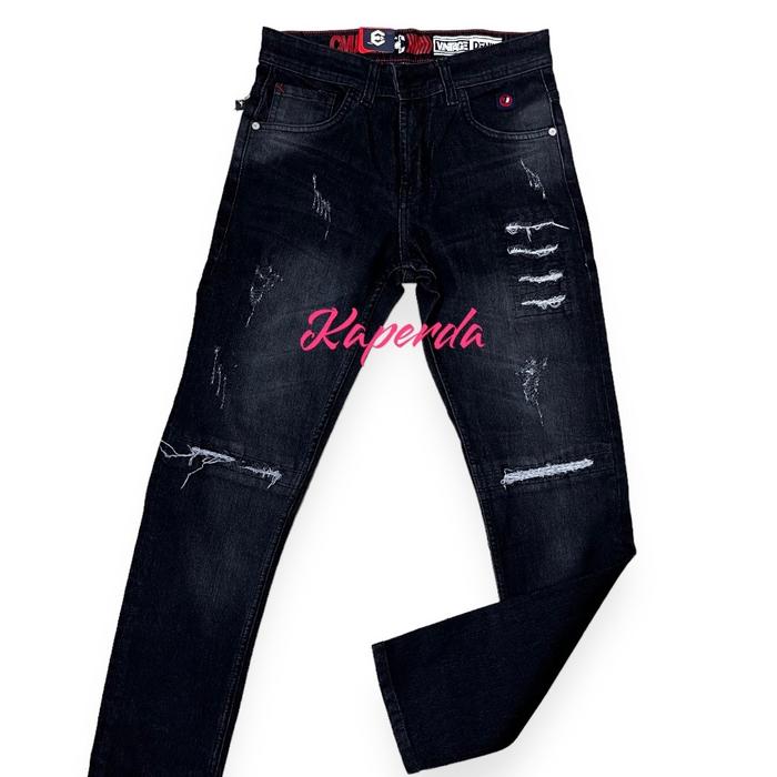 CMJEE CELANA PANJANG JEANS SKINNY SLIM FIT BORDIR SOBEK TAMBAL TIDAK TEMBUS BAHAN MELAR Nyaman Soft 