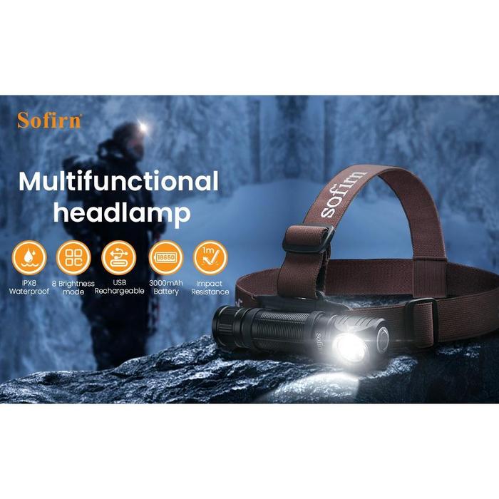 Sofirn HS40 USB C Rechargeable Headlamp 18650 Super Bright SST40 LED