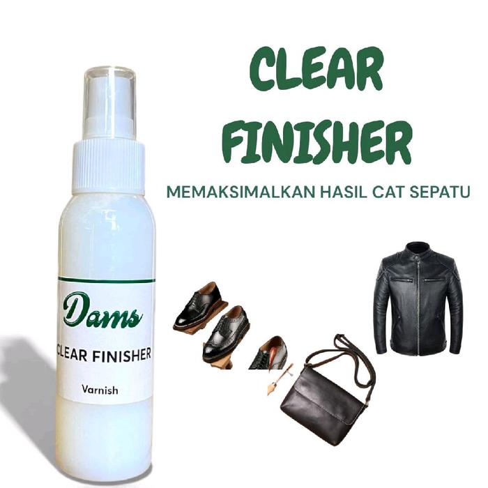 Dams Clear Finisher 100ml Bonus Spon - Pelindung Warna Cat Kulit Sepatu Tas Jaket Jok Motor Mobil Me