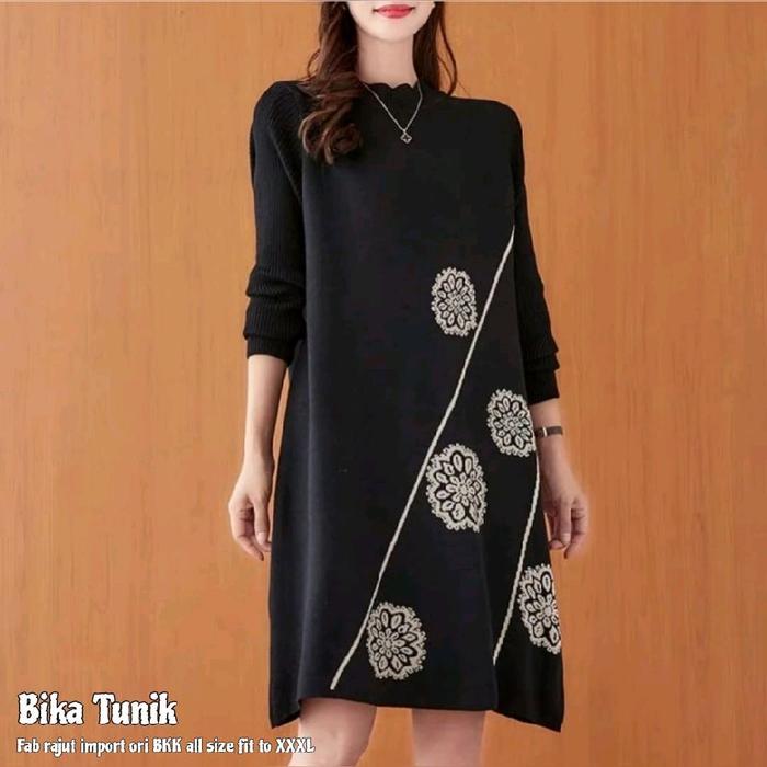 BIKA TUNIK Rajut Import - Sisol [Beli Lokal] Baju Atasan Panjang Bahan Knit Rajut Premium Ori BKK Mo
