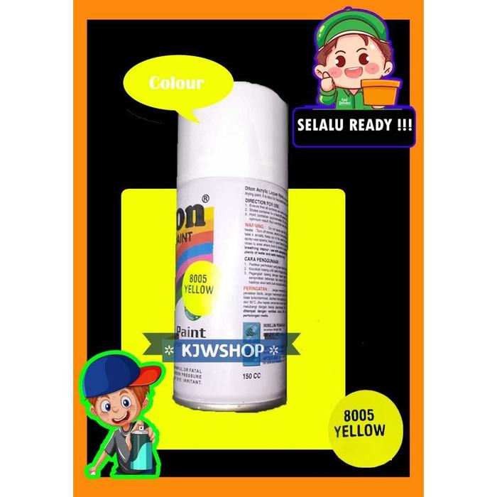 Cat Semprot DITON Fluorescent Yellow 8005 Stabilo Kuning Spray 150cc
