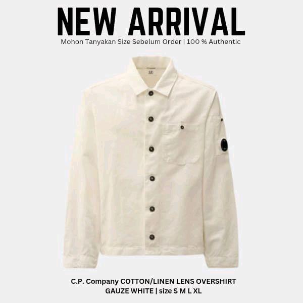 C.P. Company Cotton/Line Lens Overshirt Kemeja Pria Original 100%