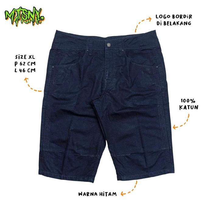Celana Pendek Santok Katun Denim Puma Jeans Hitam Retro Vintage Pria Dewasa
