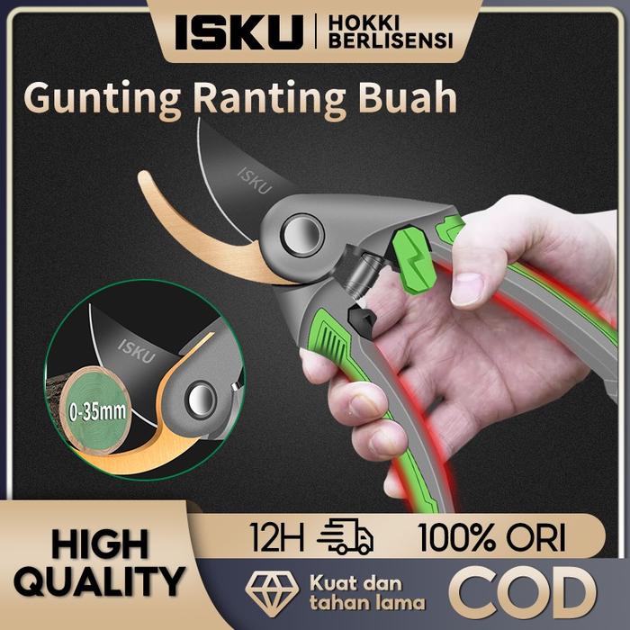 ISKU gunting tanaman/gunting dahan dan ranting/gunting pruning durian/gunting ranting pohon/gunting 