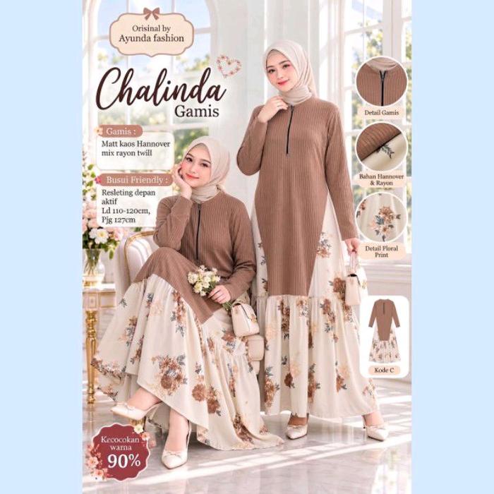 Chalinda maxi dress | dress rayon premium | maxi dress motif bunga