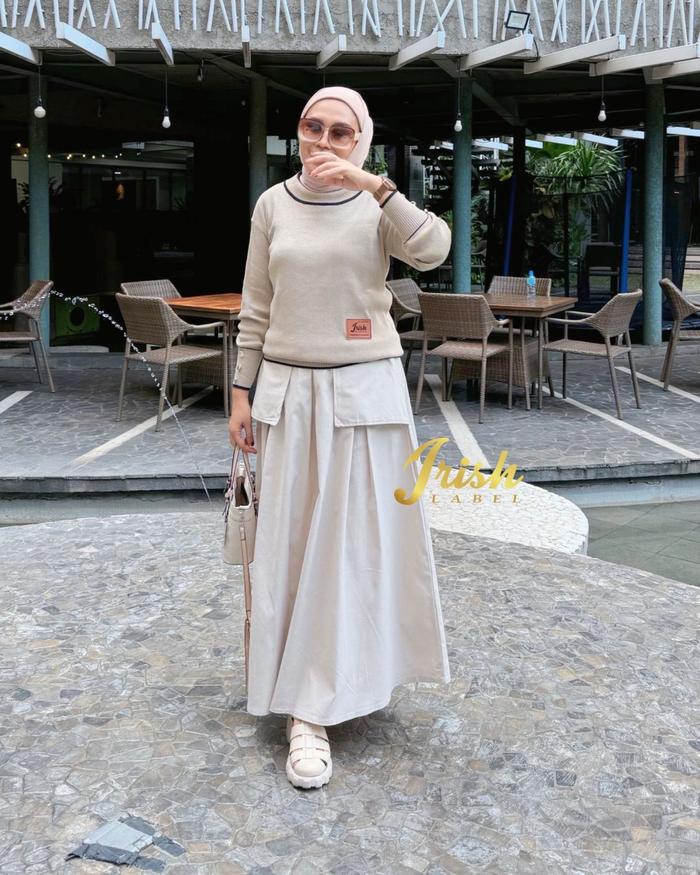 NABILA SET BY IRISH LABEL  Set blouse rajut premium mix rok chinos cargo premium