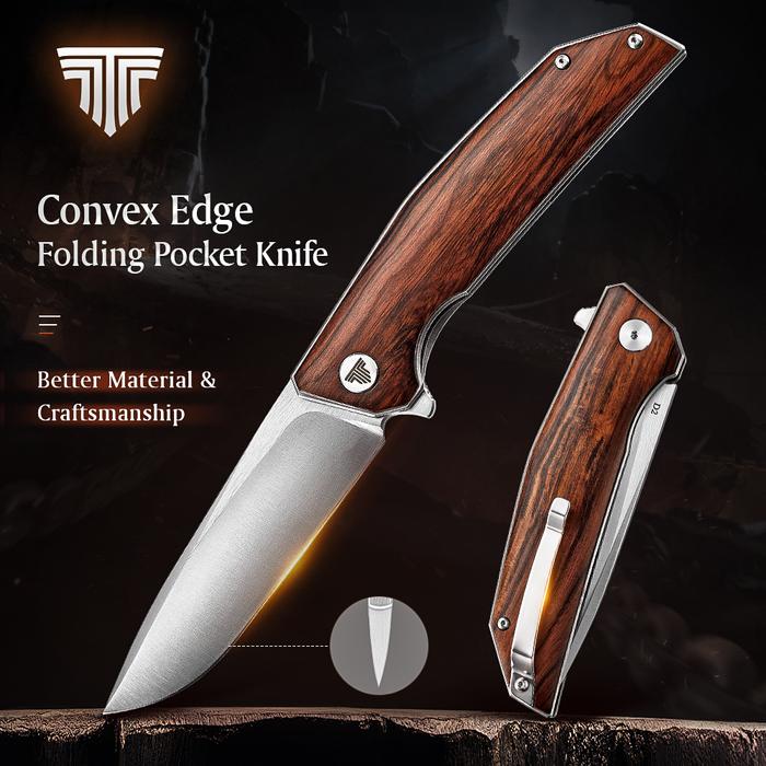 TRIVISA Flipper Pocket Ball Bearing Folding EDC Handmade Knife with