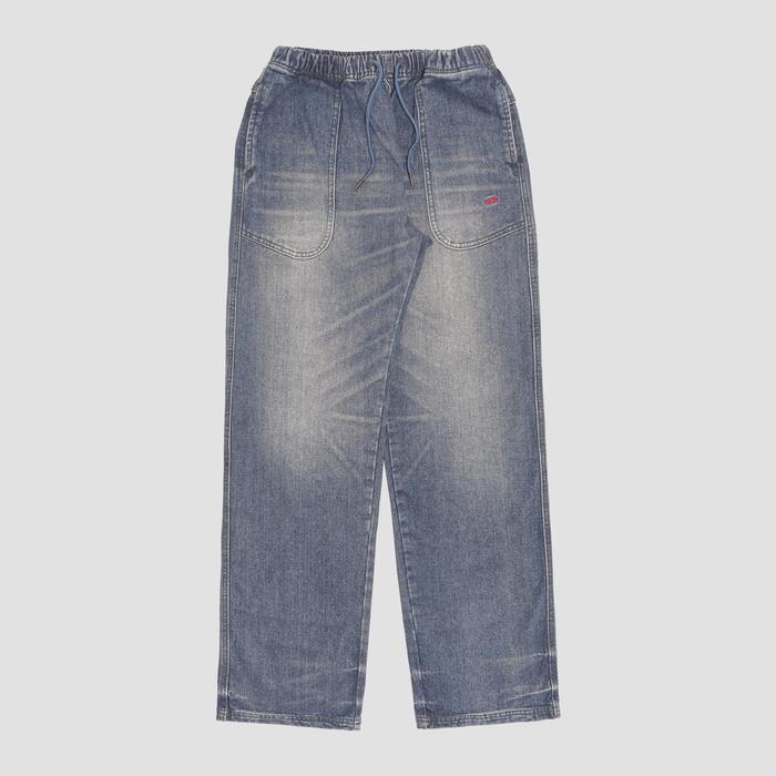 Queenbeer - Denim Pants Levine Blue Washed Jeans Celana
