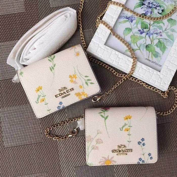 Mini Wallet Coach C0061 With Spd Wild Flower Print