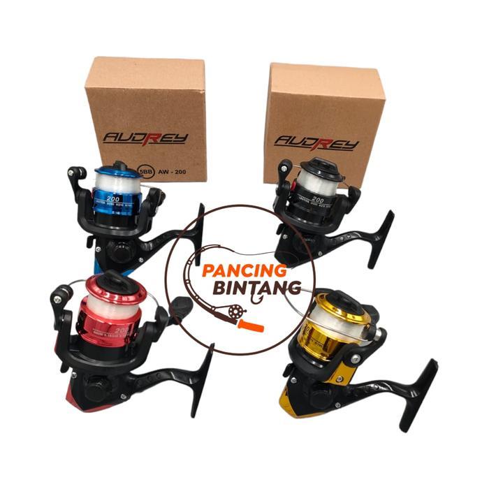 new - reel pancing / reel audrey aw200 5 bearing / reel aw200 sudah isi senar