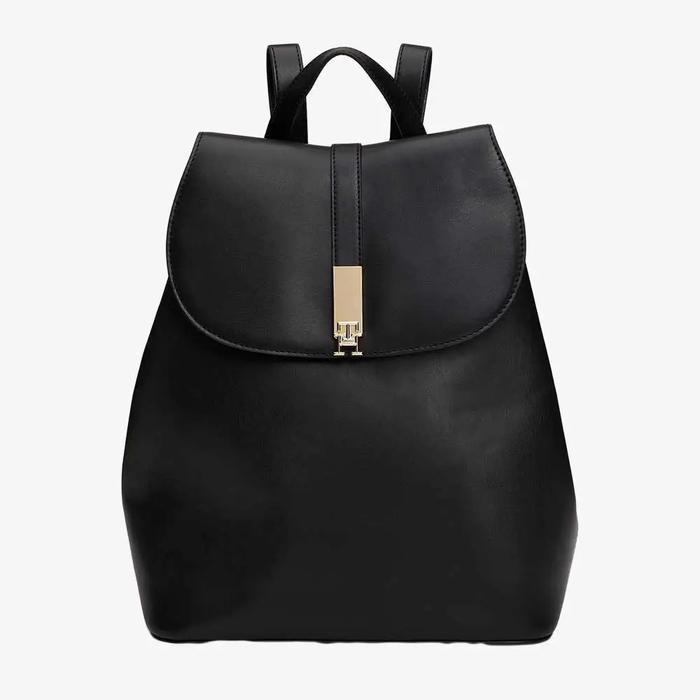 Tommy Hilfiger HERITAGE TH MONOGRAM FLAP BACKPACK - Black