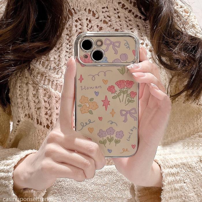 Case Flower Cassing lucu Softcase For iPhone 11 PROMAX 12 PRO 13 PRO MAX 14 PLUS PRO MAX 15 PLUS PRO