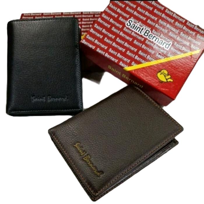 Dompet Kulit Domba Saint Bernard 11-09 Lipat Pria Kulit Asli - Kartu