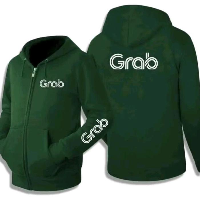 Jaket Hoodie Varsity gRAb/ Jaket Driver Online / Jaket Hitam Terlaris / Kualitas Terbaik