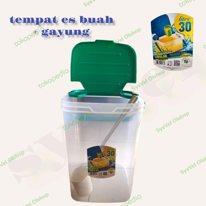 tempat es buah green leaf 30 liter/aquarium es kelapa 30 ltr