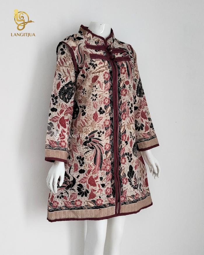 Langitjua Dress Batik Rits Lilyana Tribusono Series Tunik Rits Lilyana Batik Kerja Busui Friendly Ba