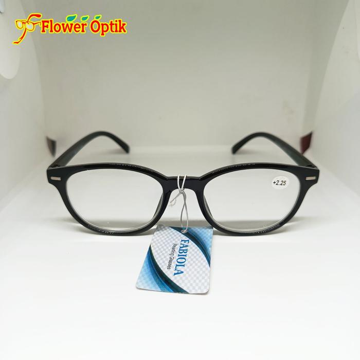 KACAMATA BACA BULAT PLUS FABIOLA NEW FRAME HITAM