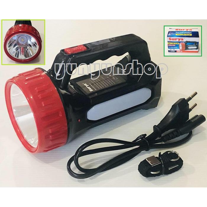 Senter Cas Surya 0419 Rechargeable SHT L3W Super Led + 10 SMD LED