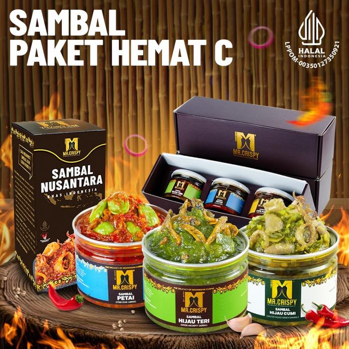 PAKET SAMBEL HEMAT C MR.CRISPY(KOTAK HMPERS) Sambal Mr. Crispy Viral – Sambal Lauk Premium Pedas Gur